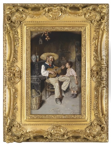 Der Musikant Oil Painting - Fausto Giusto