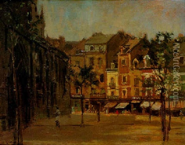 La Rue De La Boucherie With St. Jacques, Dieppe Oil Painting - Walter Sickert