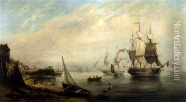 Mouth Of The Thames, Chatham Oil Painting - Alfred Montague