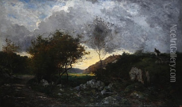 Rural Landscape Oil Painting - Charles Theodore Sauvageot