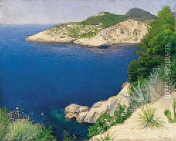 Mediterranean Seaside Oil Painting - Peter T. Ratz