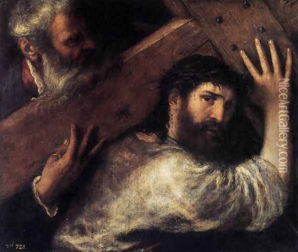 Christ Carrying the Cross 2 Oil Painting - Tiziano Vecellio (Titian)