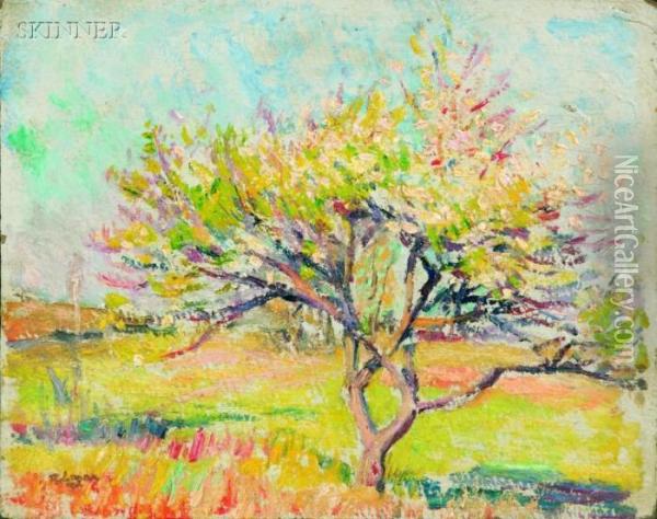 Landscapes: Blooming Tree In Spring Oil Painting - Robert Henry Logan