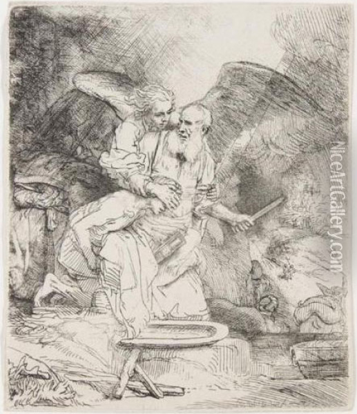 Abraham's Sacrifice(b., Holl.35; H.283; Bb.55-b) Oil Painting - Rembrandt Van Rijn
