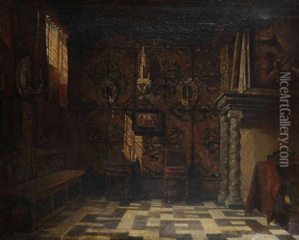 Interieur Van Het Brouwershuis Te Antwerpen Oil Painting - Henri De Braeckeleer