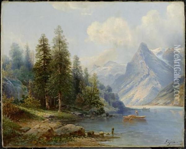 On Vierwaldstattersee Oil Painting - Edward Gilbert Hester
