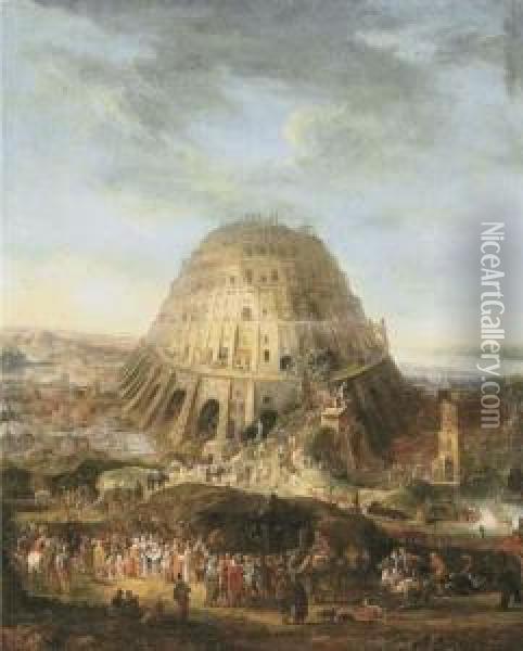 The Tower Of Babel Oil Painting - Mattijs Schoevaerdts