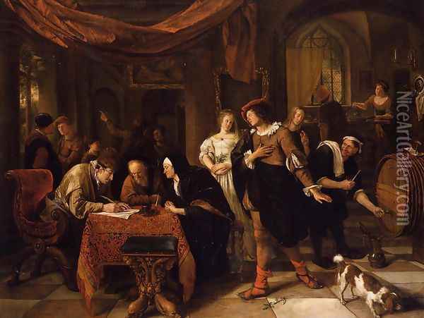 The Wedding of Tobias and Sarah Oil Painting - Jan Steen