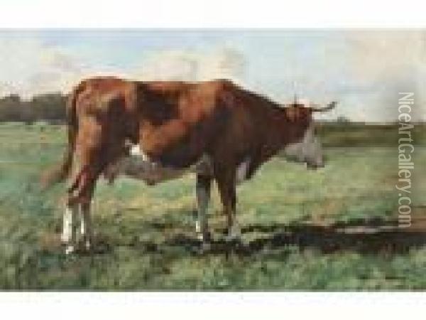 Vache Dans Un Pre Oil Painting - Julien Dupre