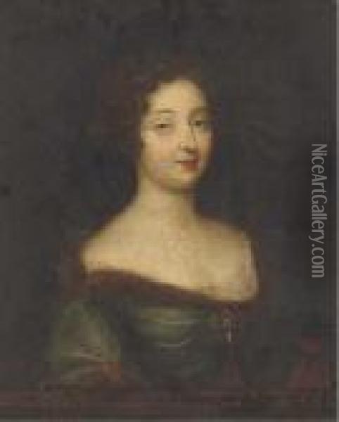 Portrait Of Anna De Rohan Oil Painting - Pierre Le Romain I Mignard