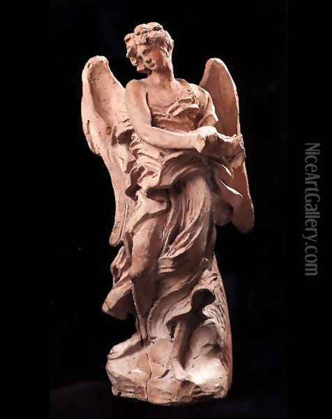 The Angel of the Crown of Thorns Oil Painting - Gian Lorenzo Bernini