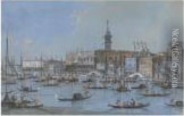 View Of The Palazzo Ducale, Venice Oil Painting - Giacomo Guardi