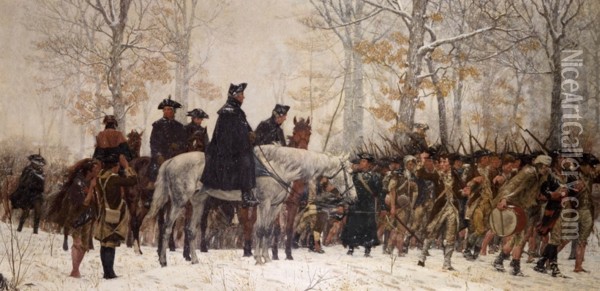 March to Valley Forge Oil Painting - W.T. Trego