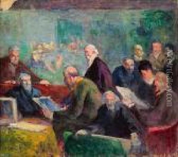 Le Jury Apres L'exposition, Circa 1905 - 1910 Oil Painting - Maximilien Luce