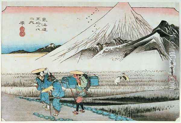 Fuji in the Morning Oil Painting - Utagawa or Ando Hiroshige