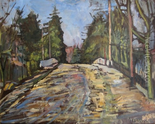 Route Forestiere Oil Painting - Nathan Grunsweigh