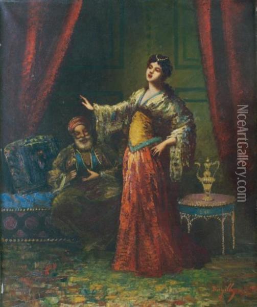 La Chanteuse Du Harem Oil Painting - Frederic Borgella