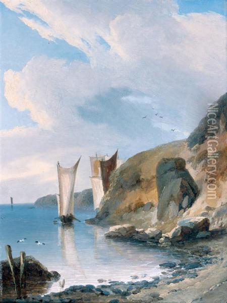 Voiles, Cote Mediterraneenne Oil Painting - Louis Auguste Lapito