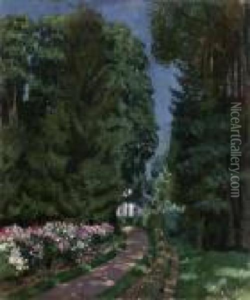 Garden Path Oil Painting - Stanislaw Zukowski
