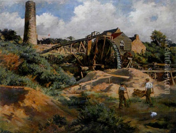 The Old Mine Stamp, Godolphin, Cornwall Oil Painting - Stanhope Forbes