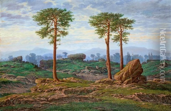 Sziklas Taj Oil Painting - Karoly Miksa Reissmann