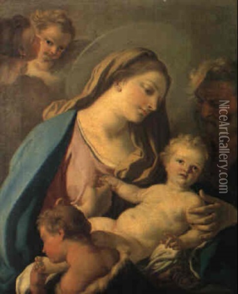 Sacra Famiglia Con S. Giovannino Oil Painting - Francesco de Mura