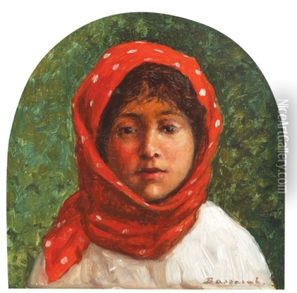 The Red Kerchief Oil Painting - Ludovic Bassarab