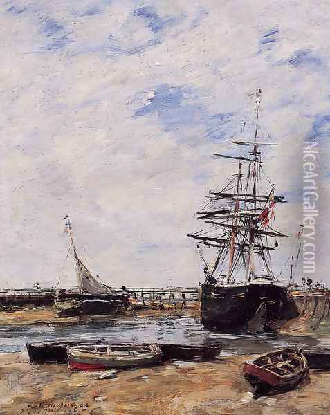 Trouville, Low Tide Oil Painting - Eugene Boudin