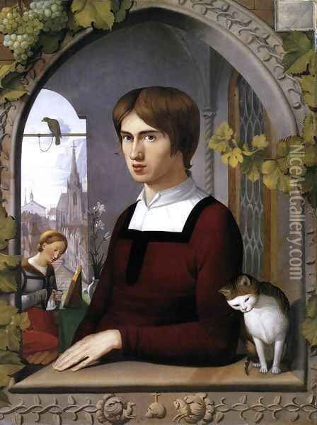 Portrait of the Painter Franz Pforr Oil Painting - Johann Friedrich Overbeck