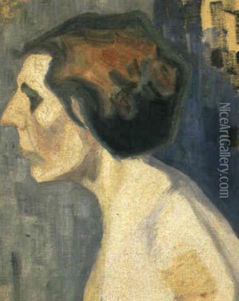Kvinna I Profil Oil Painting - Ivan Lonnberg