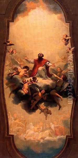 Glory of St Eusebius 2 Oil Painting - Anton Raphael Mengs