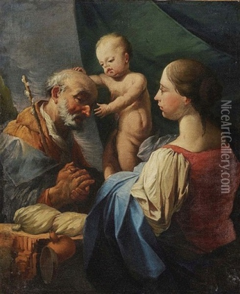 The Holy Family Oil Painting - Giuseppe Antonio Petrini