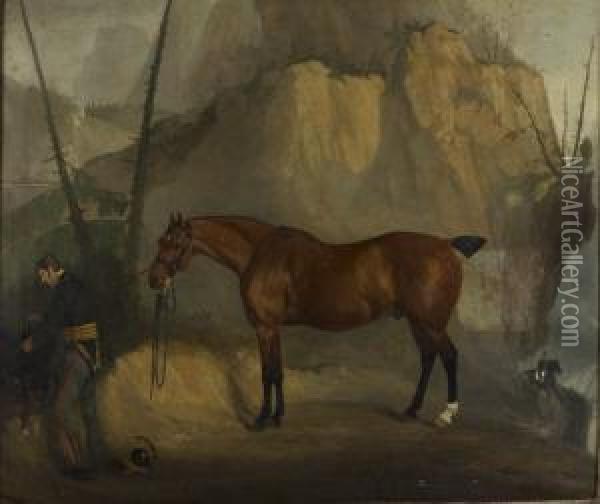 Painting Of Horse And Rider Oil Painting - Richard Barrett Davis