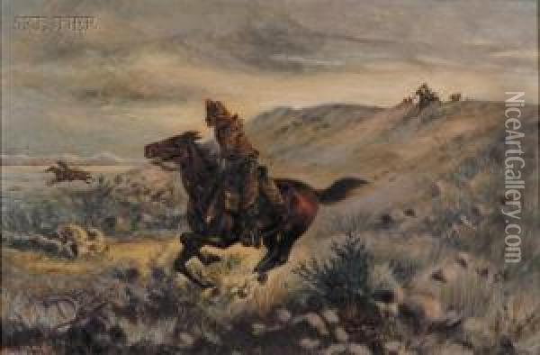 On The Range Oil Painting - S. Edwin Whitman