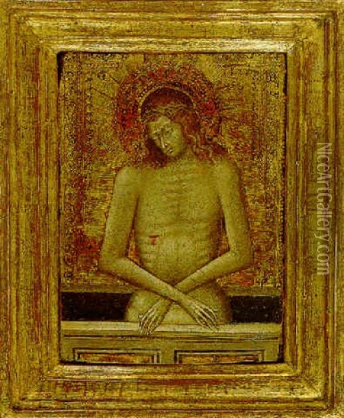 Christ As The Man Of Sorrows Oil Painting -  Giovanni di Paolo