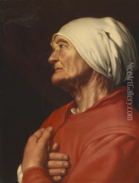 Eine Rotgekleidete Altere Frau Oil Painting - Hendrick Bloemaert