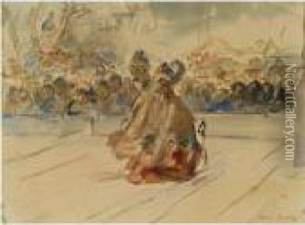 An Indonesian Dance Performance Oil Painting - Isaac Israels