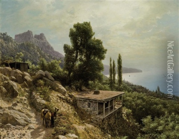 Returning Home, The Caucasus Oil Painting - Lev Felixovich Lagorio