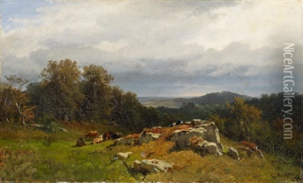 Gewitterstimmung Oil Painting - Gustav Meissner