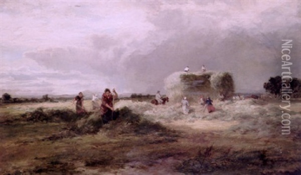 Harvesting Oil Painting - Samuel Bough