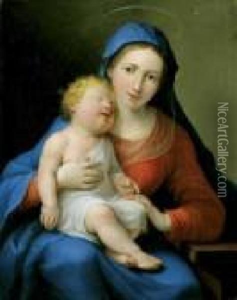 Madonna Mit Schlafendem Kind. Oil Painting - Anton Raphael Mengs