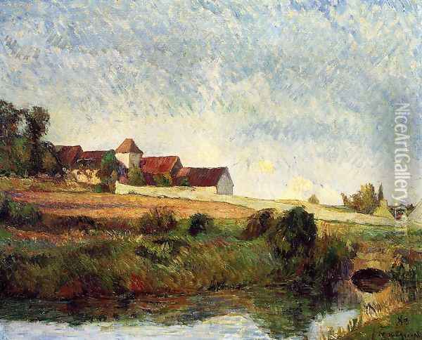 La Groue Farm Osny Oil Painting - Paul Gauguin
