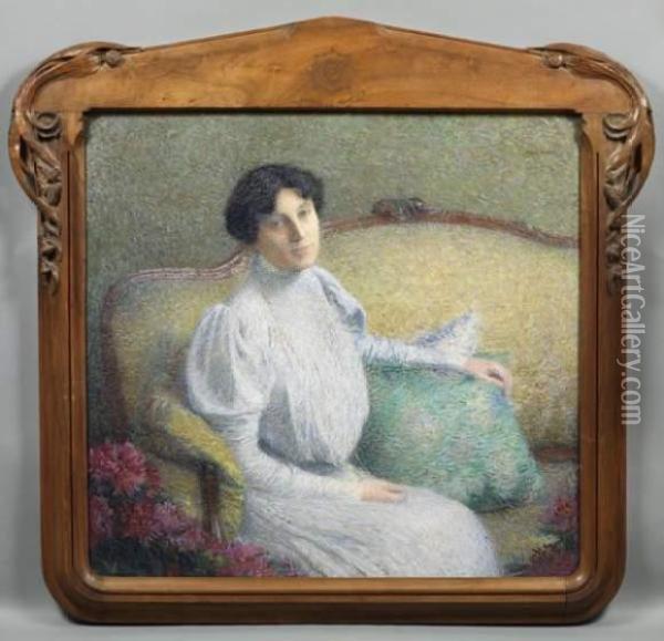 Portrait De Madame Alice Tissier Oil Painting - Henri Martin