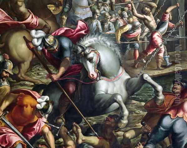 The Crusaders Conquering the City of Zara in 1202 Oil Painting - Andrea Michieli (see Vicentino)