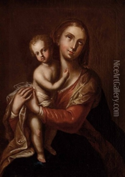 Madonna Mit Stehendem Kind Oil Painting - Johann Josef Karl Henrici