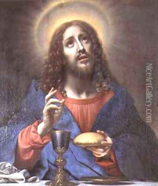 Christ Blessing Bread Oil Painting - Carlo Dolci