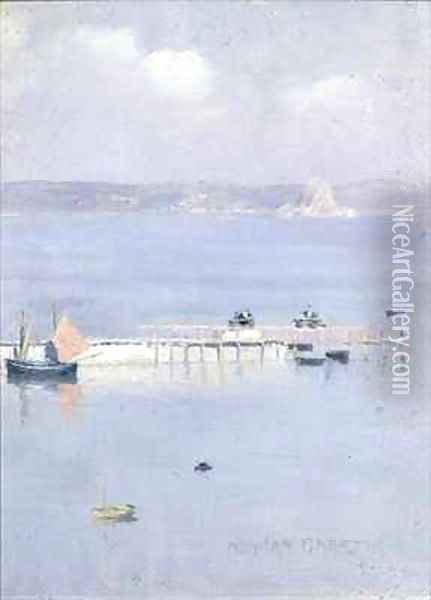 A View of Mounts Bay with the North Pier Oil Painting - Norman Garstin
