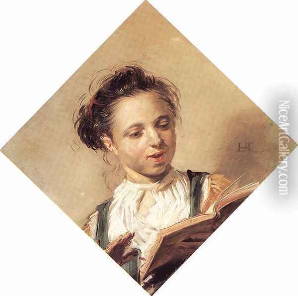 Singing Girl 1626-30 Oil Painting - Frans Hals