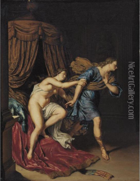 Joseph And Potifar's Wife Oil Painting - Willem van Mieris