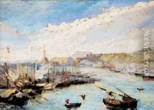 Porto Di Genova Oil Painting - Dante Conte